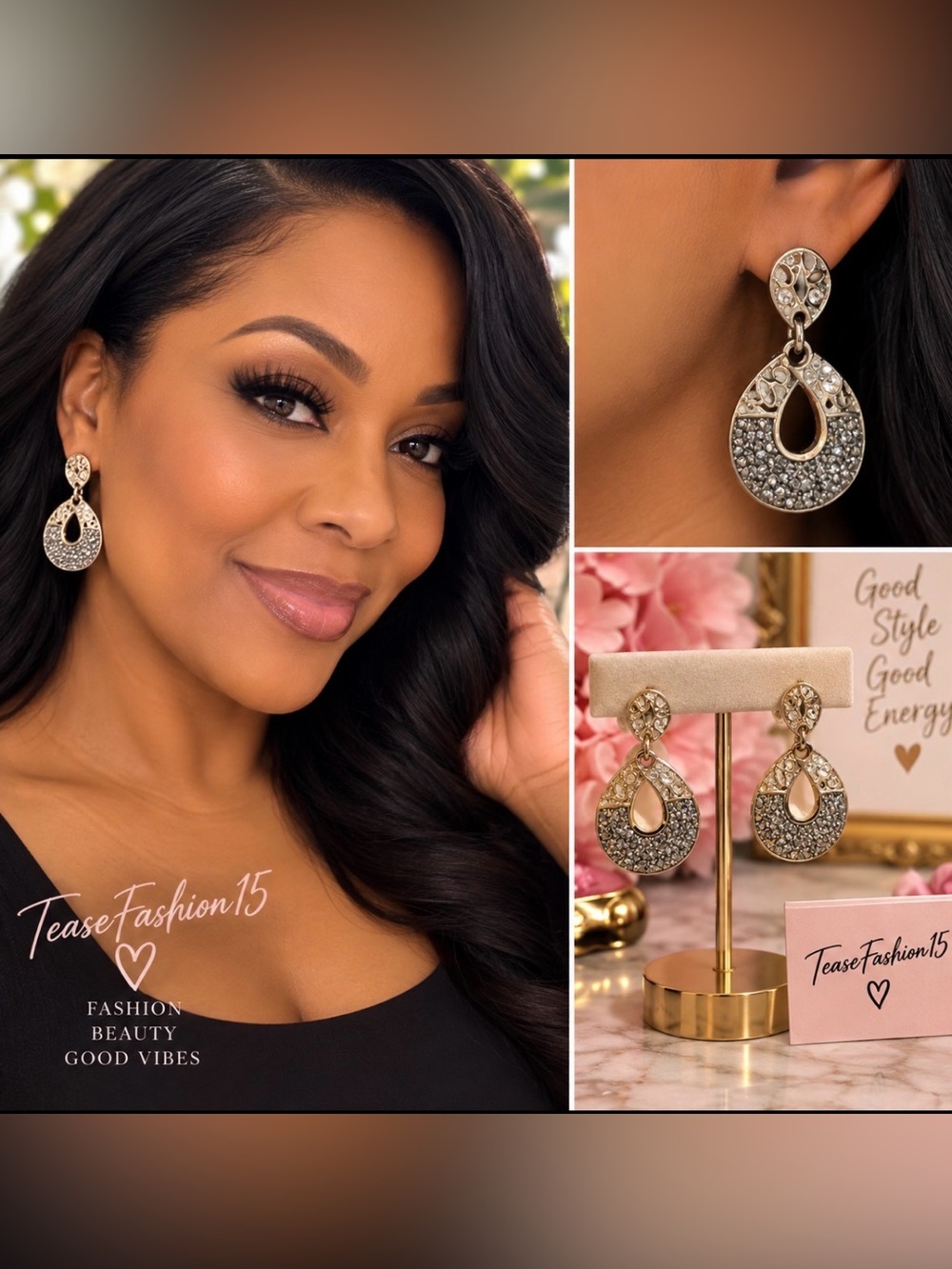 Gold Teardrop Drop Earrings